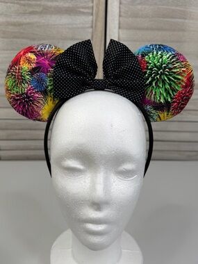 DISNEY Fireworks/Polka Dot Minnie Ears/Headband Black/Multi-OS